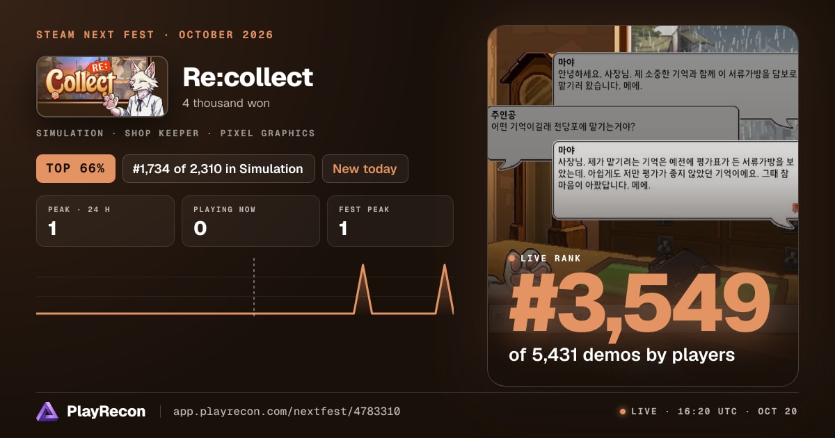 Re:collect im Steam Next Fest