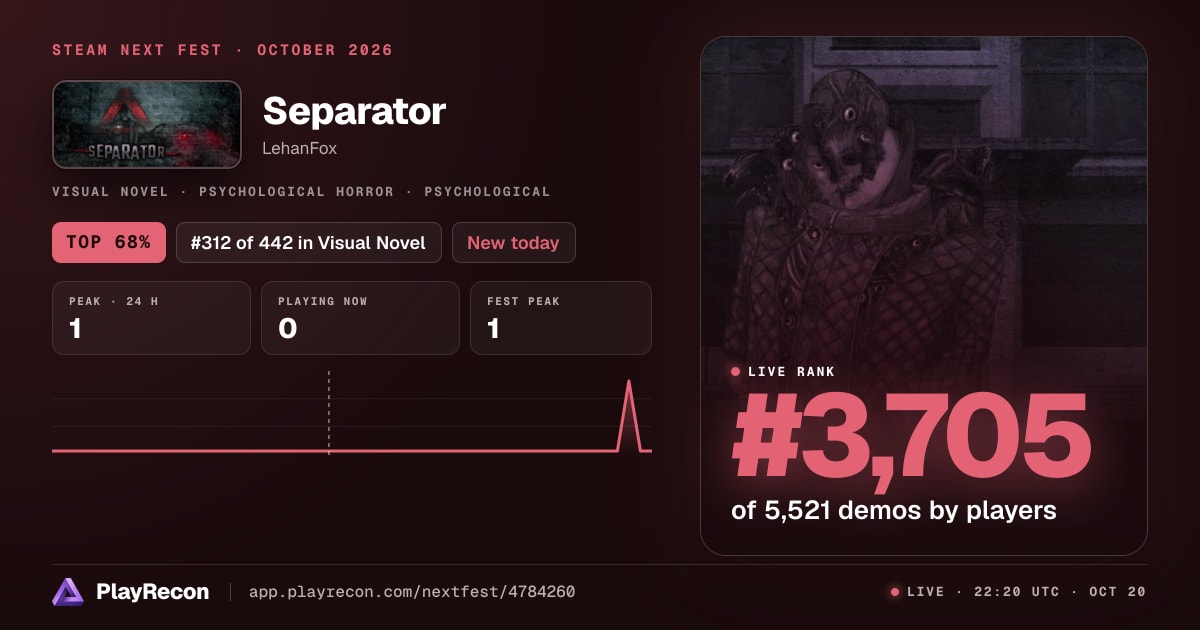Separator in Steam Next Fest