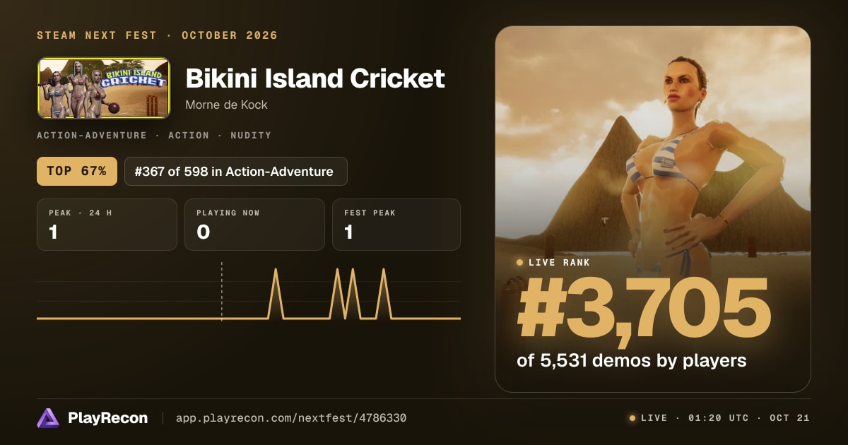 Bikini Island Cricket in Steam Next Fest