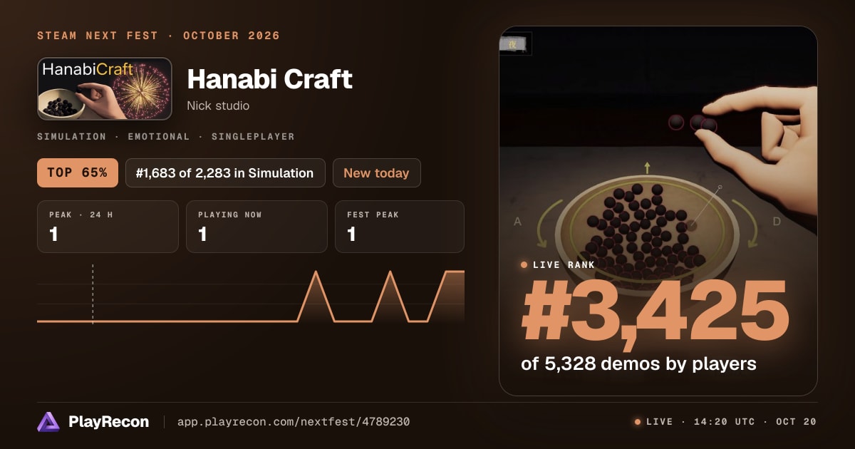 Hanabi Craft in Steam Next Fest