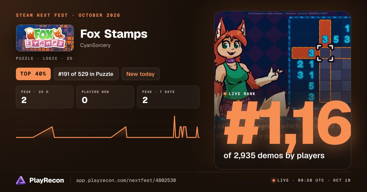 Fox Stamps im Steam Next Fest