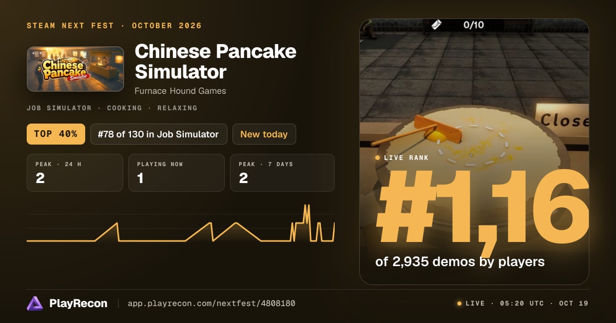Chinese Pancake Simulator in Steam Next Fest