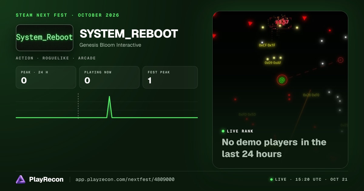 SYSTEM_REBOOT au Steam Next Fest