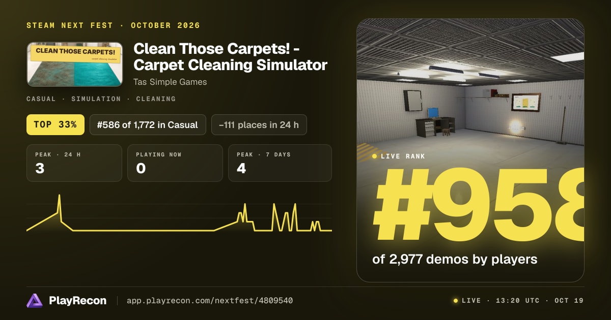 Clean Those Carpets! - Carpet Cleaning Simulator au Steam Next Fest