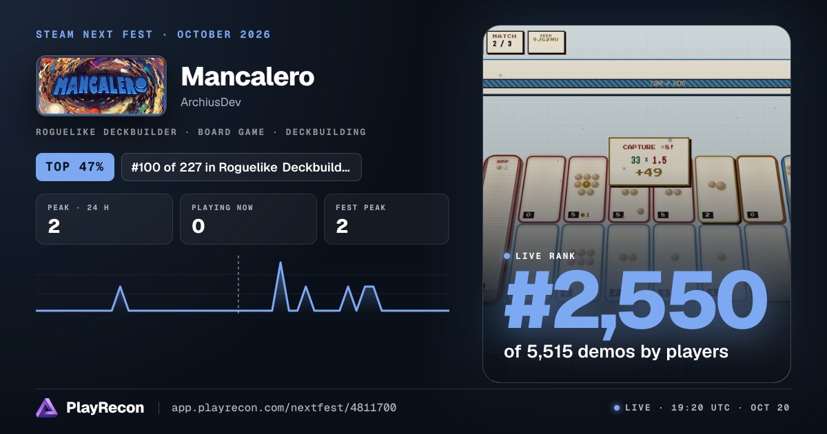Mancalero in Steam Next Fest
