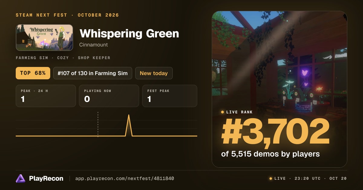 Whispering Green im Steam Next Fest