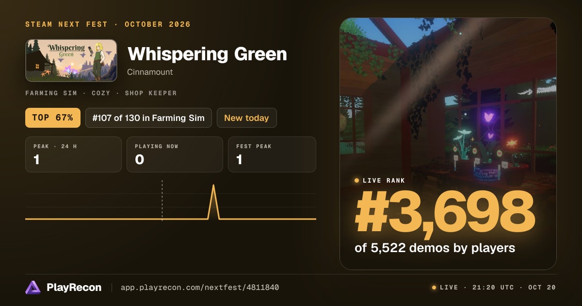 Whispering Green in Steam Next Fest