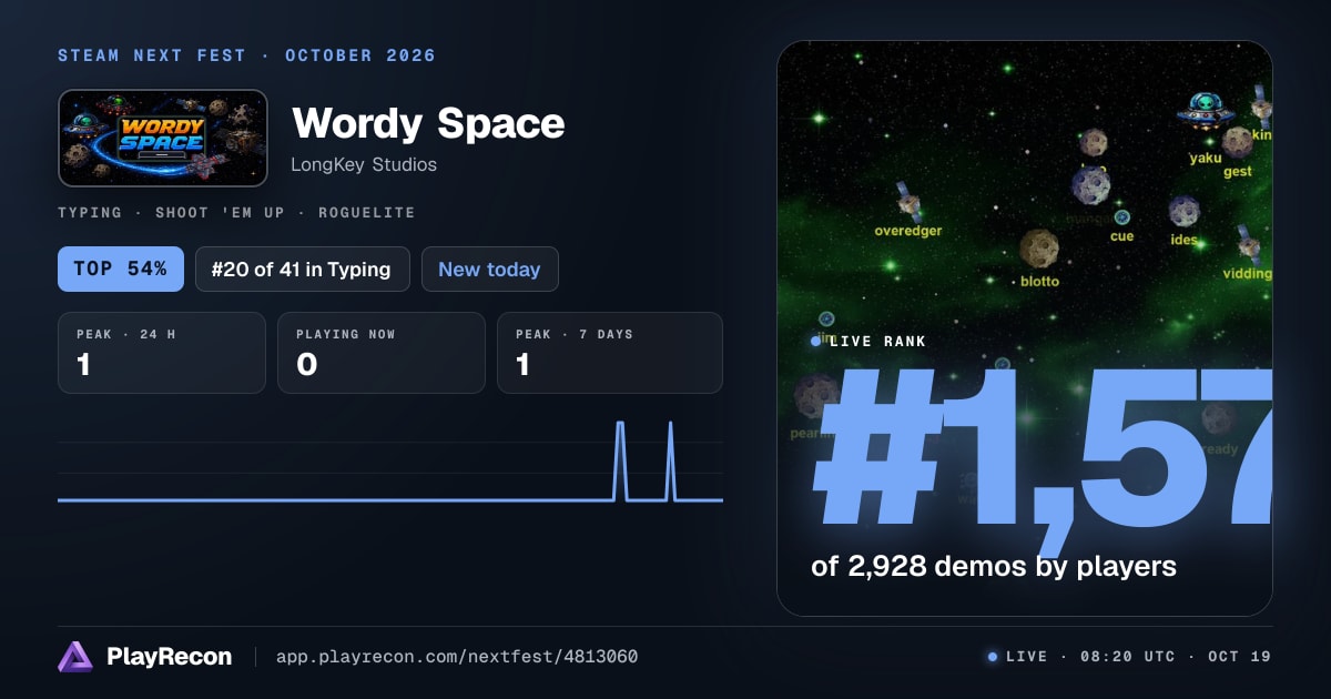 Wordy Space in Steam Next Fest