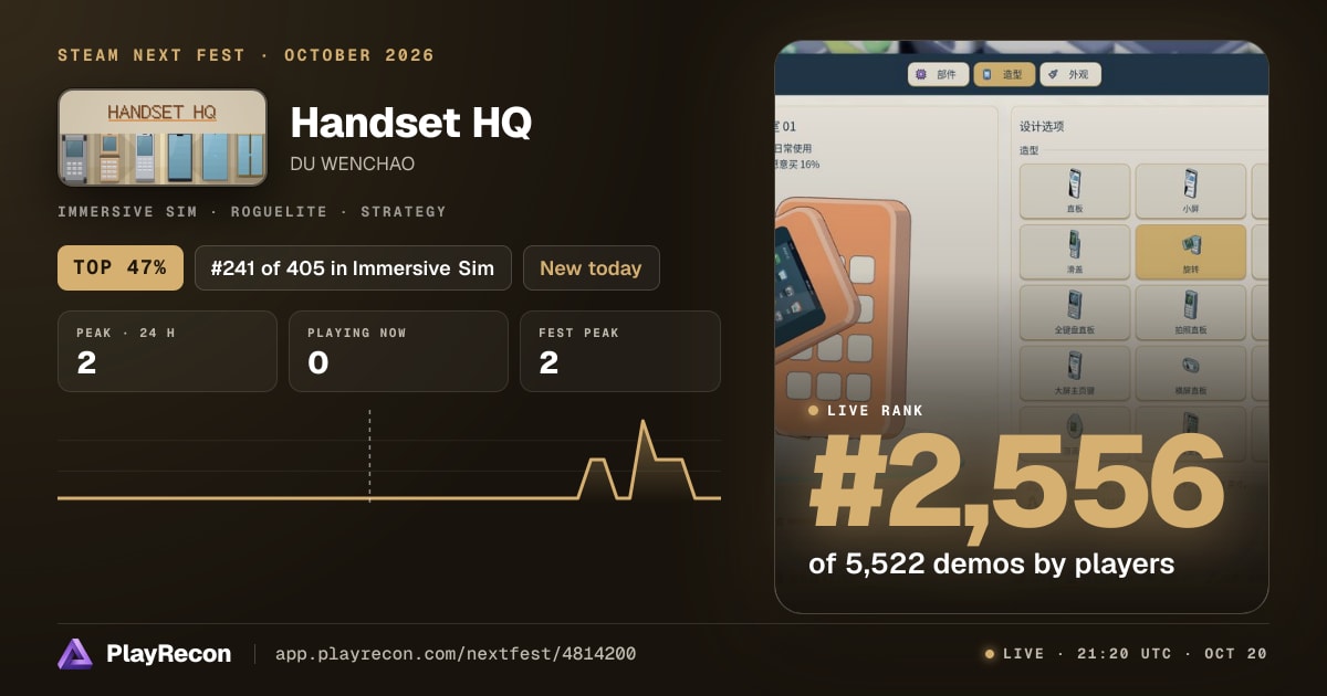 Handset HQ на Steam Next Fest