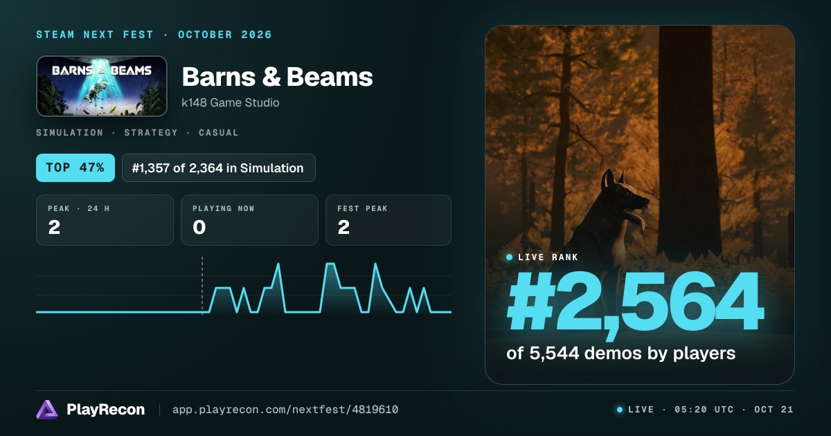Barns & Beams en el Steam Next Fest