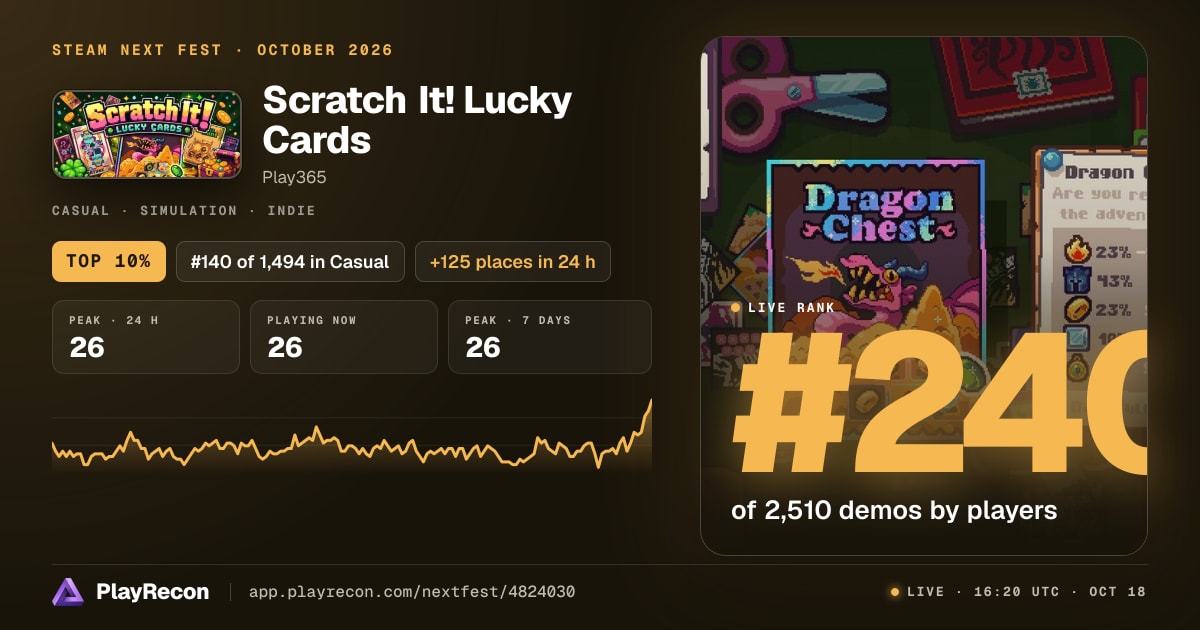 Scratch It! Lucky Cards au Steam Next Fest