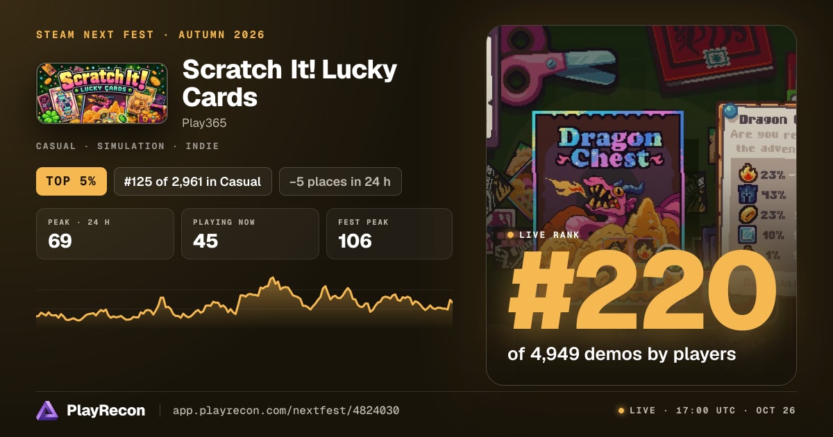 Scratch It! Lucky Cards allo Steam Next Fest