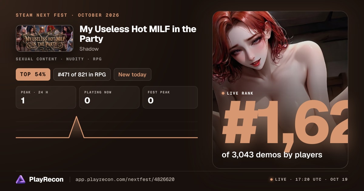 My Useless Hot MILF in the Party au Steam Next Fest