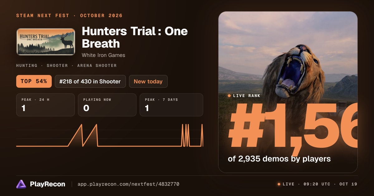 Hunters Trial : One Breath на Steam Next Fest