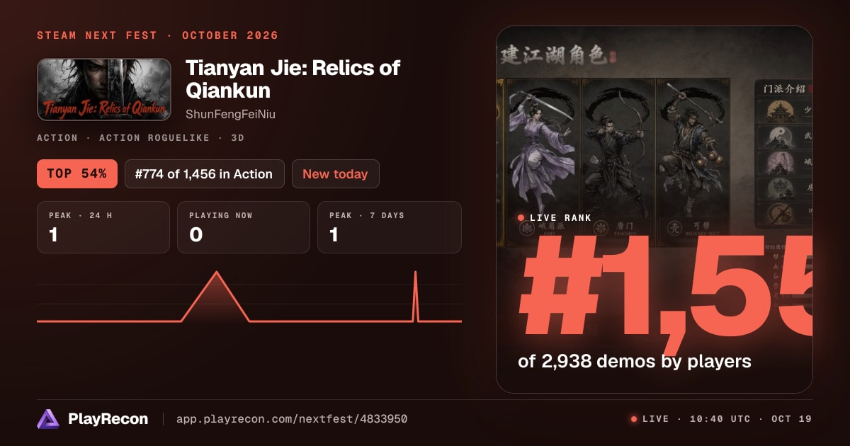 Tianyan Jie: Relics of Qiankun allo Steam Next Fest