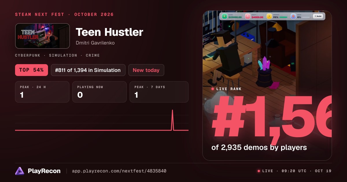 Teen Hustler in Steam Next Fest
