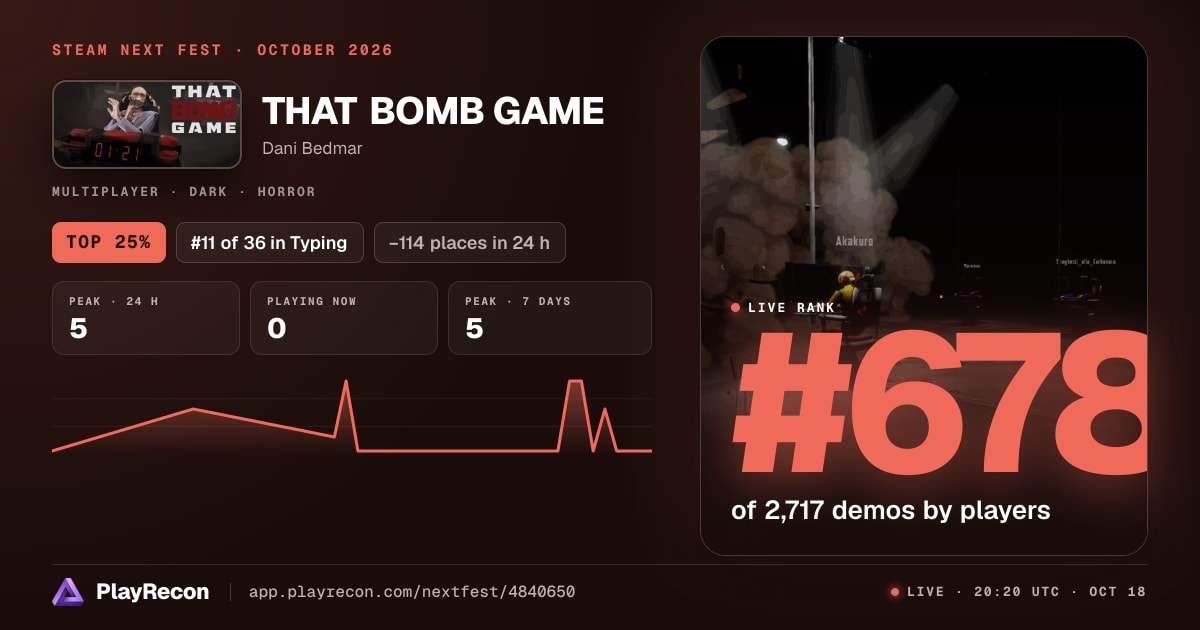 THAT BOMB GAME in Steam Next Fest