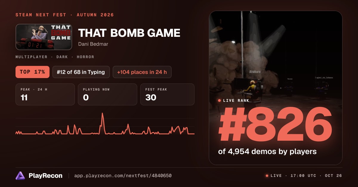THAT BOMB GAME in Steam Next Fest