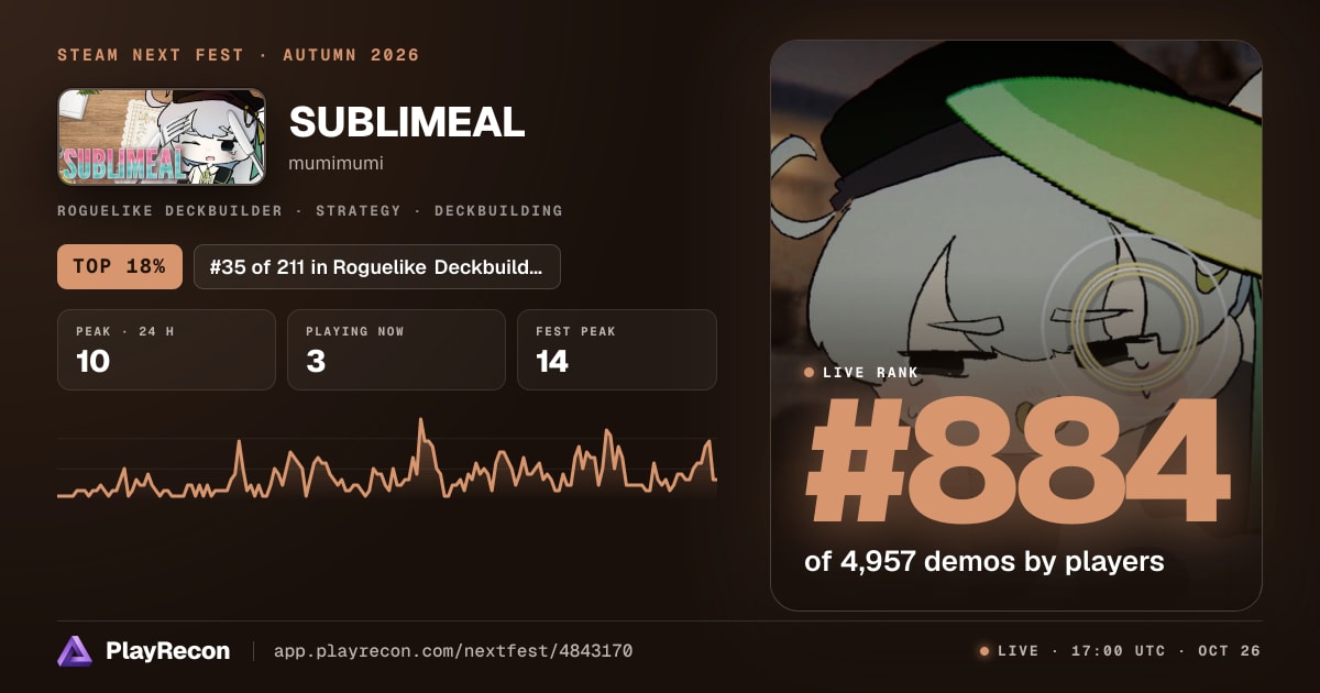 SUBLIMEAL in Steam Next Fest