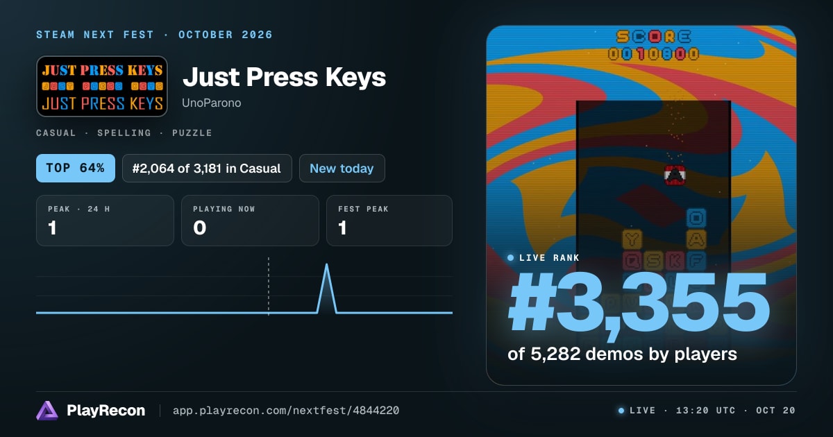 Just Press Keys in Steam Next Fest