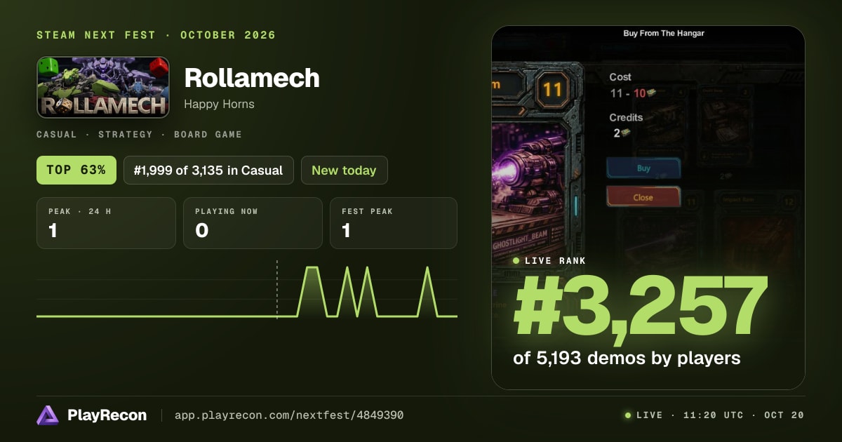 Rollamech in Steam Next Fest