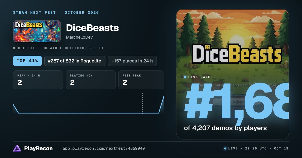 DiceBeasts in Steam Next Fest