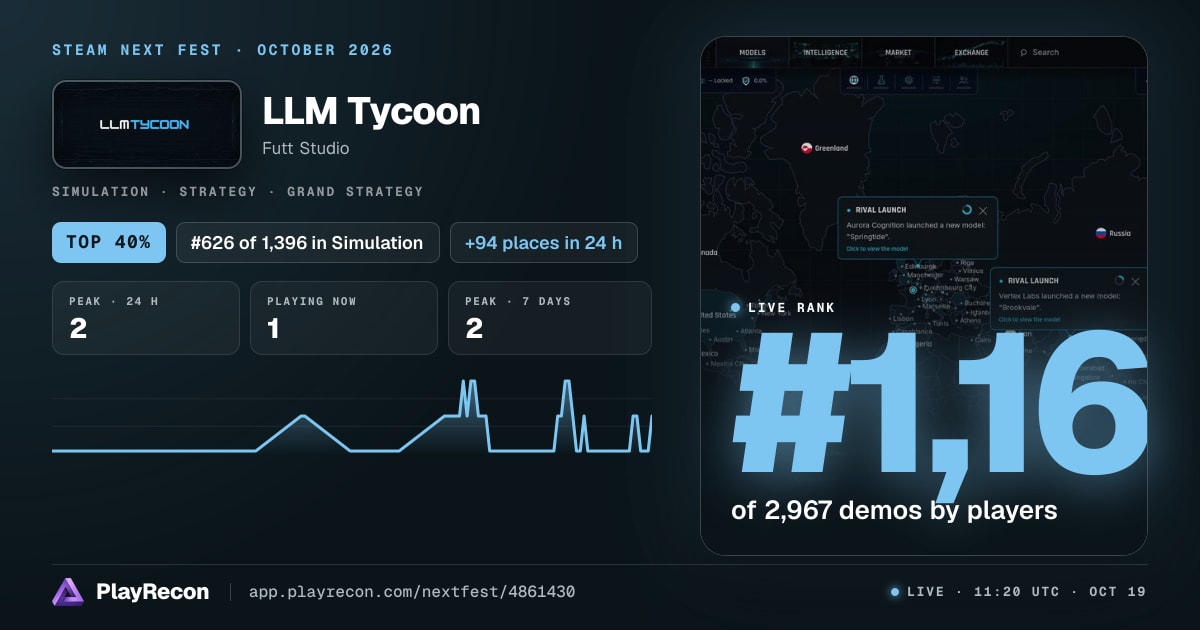 LLM Tycoon in Steam Next Fest
