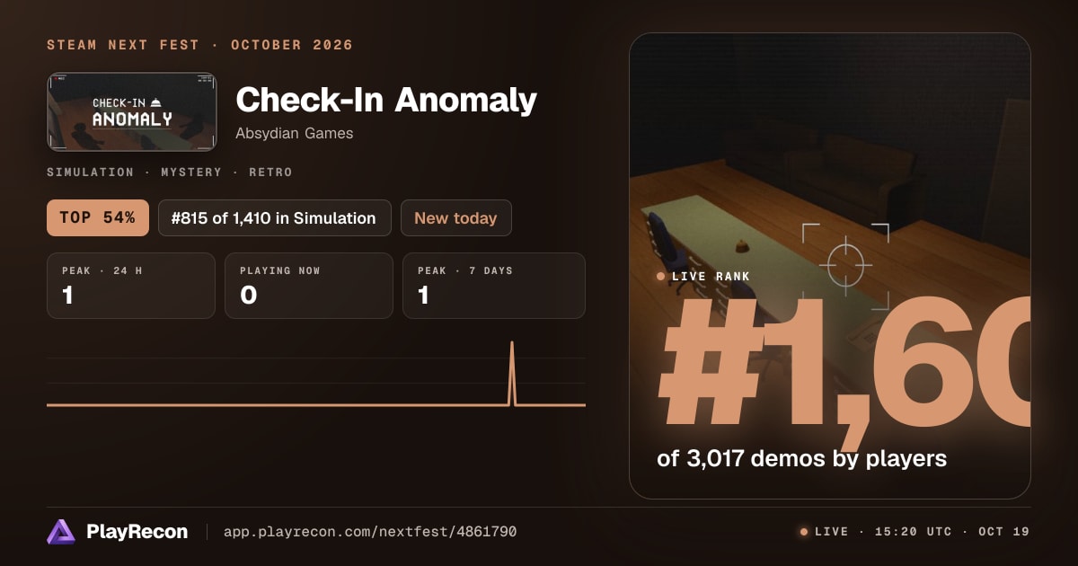 Check-In Anomaly in Steam Next Fest
