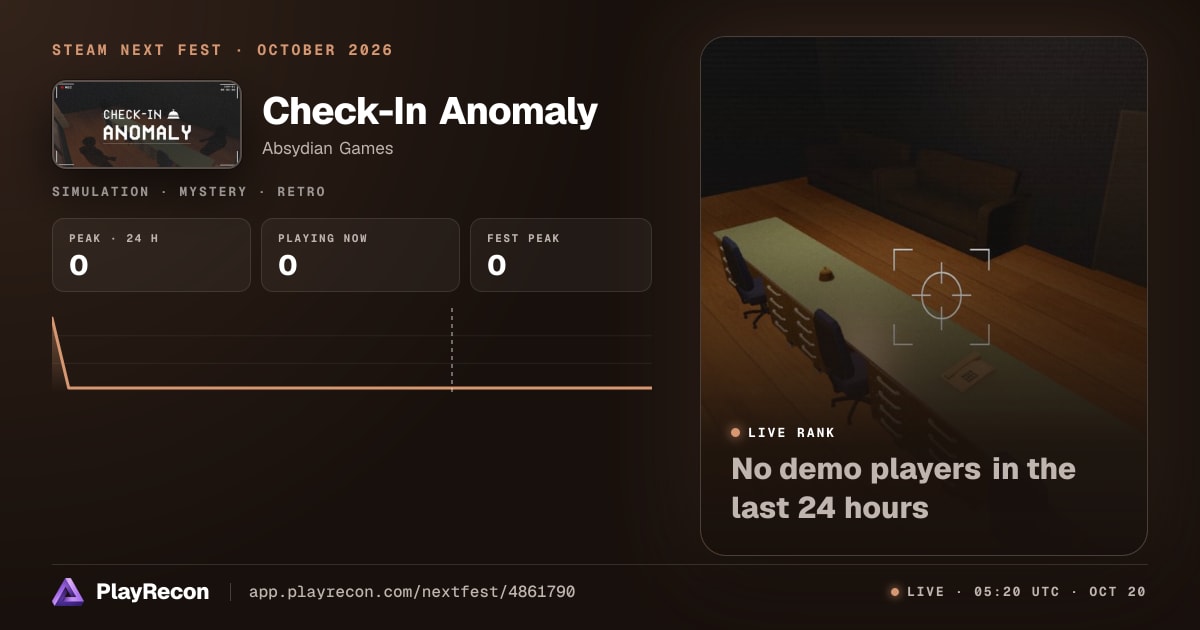 Check-In Anomaly en el Steam Next Fest