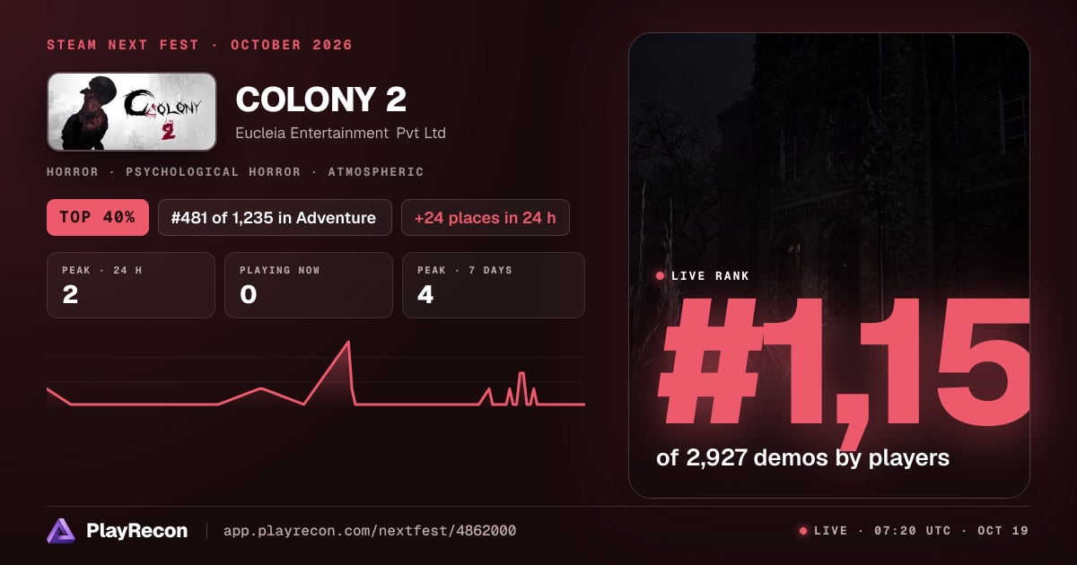 COLONY 2 in Steam Next Fest