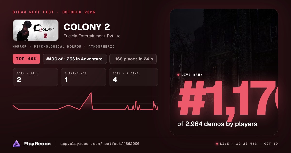 COLONY 2 im Steam Next Fest
