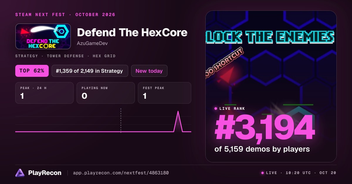 Defend The HexCore im Steam Next Fest