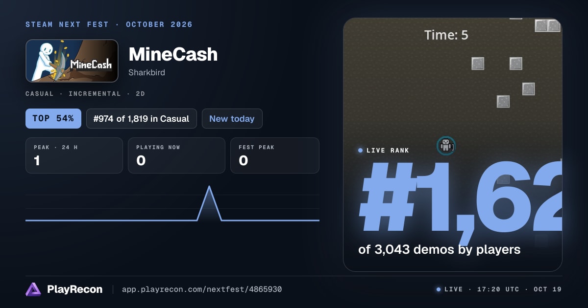 MineCash in Steam Next Fest