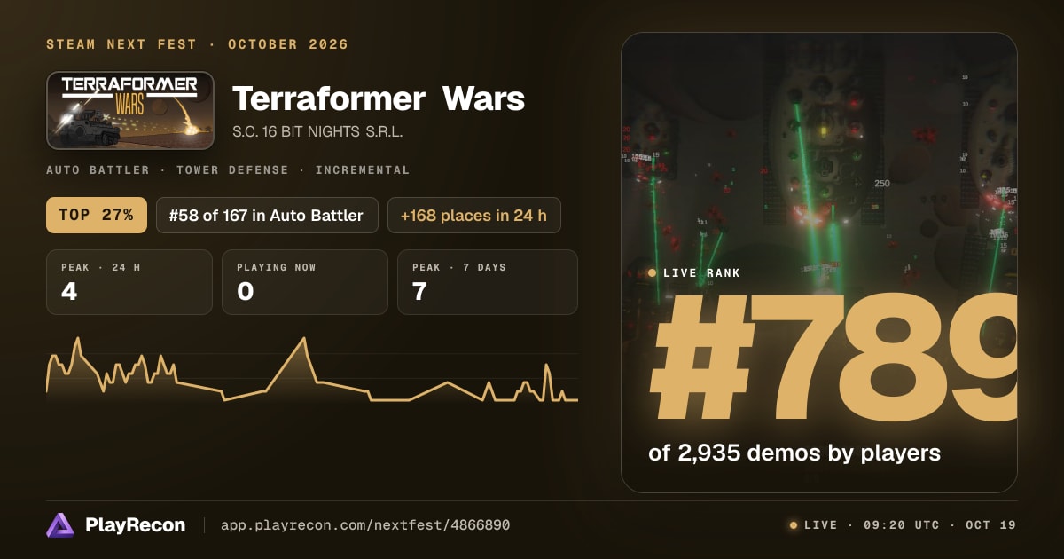 Terraformer Wars au Steam Next Fest