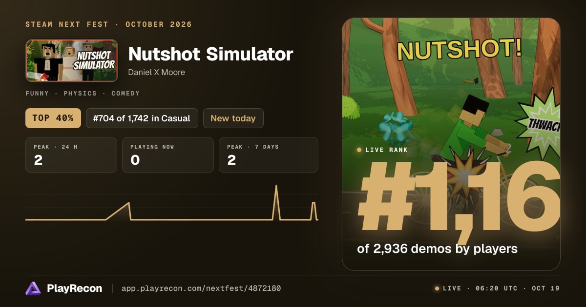 Nutshot Simulator in Steam Next Fest