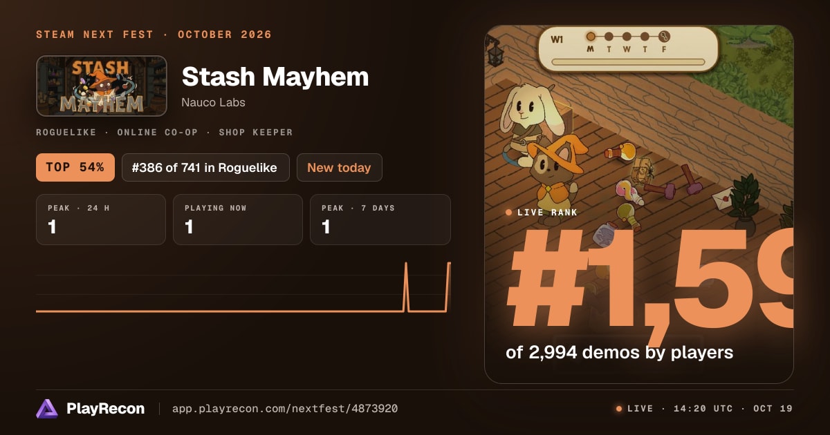 Stash Mayhem на Steam Next Fest
