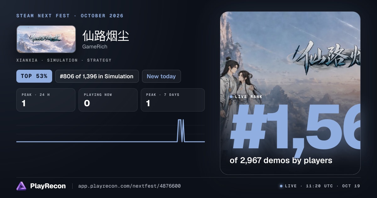 仙路烟尘 allo Steam Next Fest