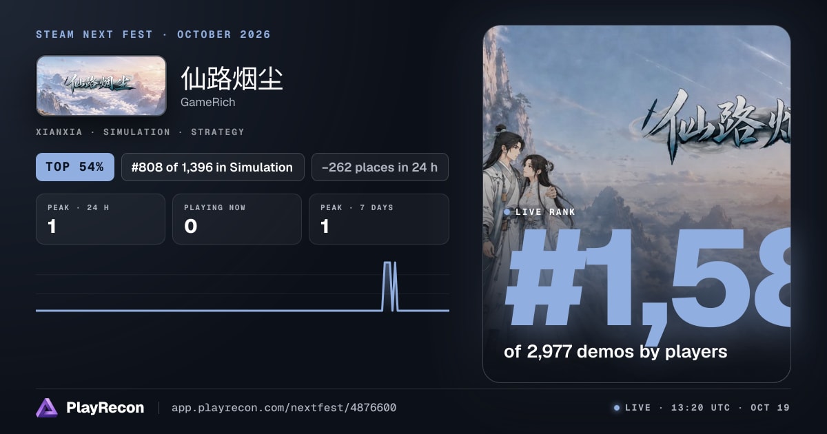 仙路烟尘 in Steam Next Fest