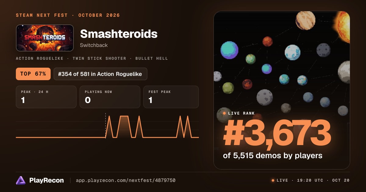 Smashteroids на Steam Next Fest