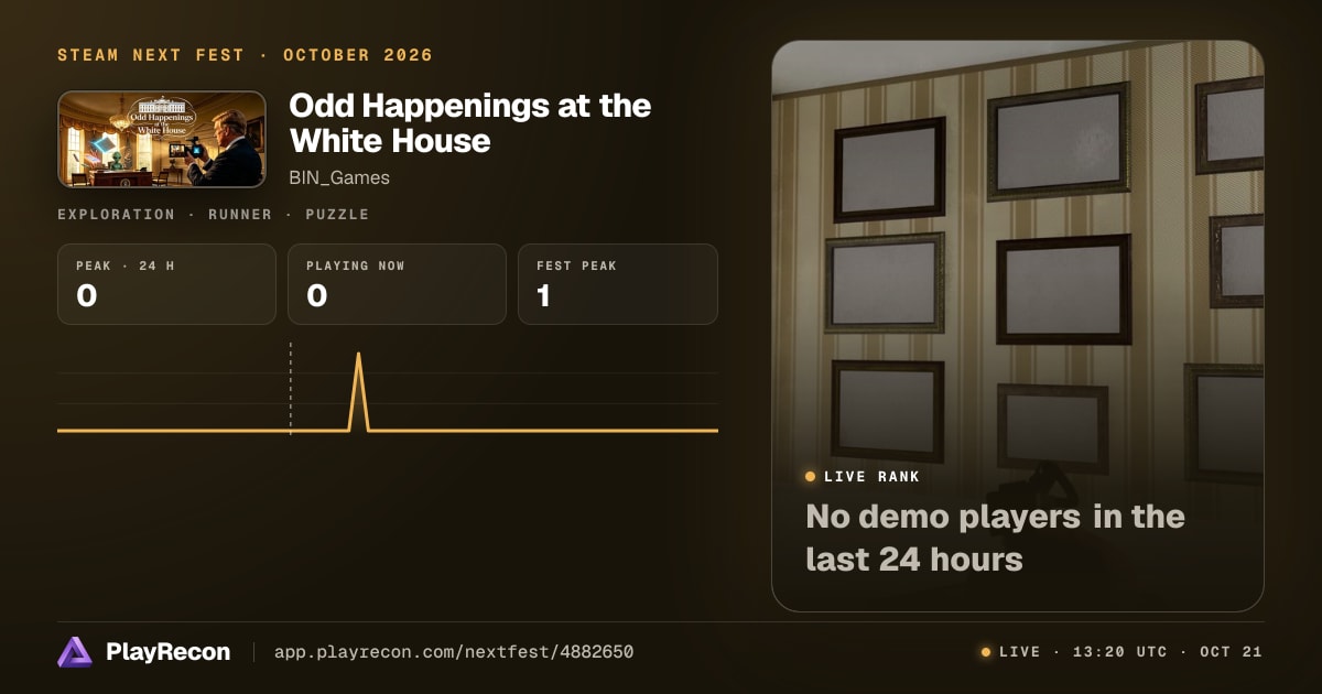 Odd Happenings at the White House allo Steam Next Fest