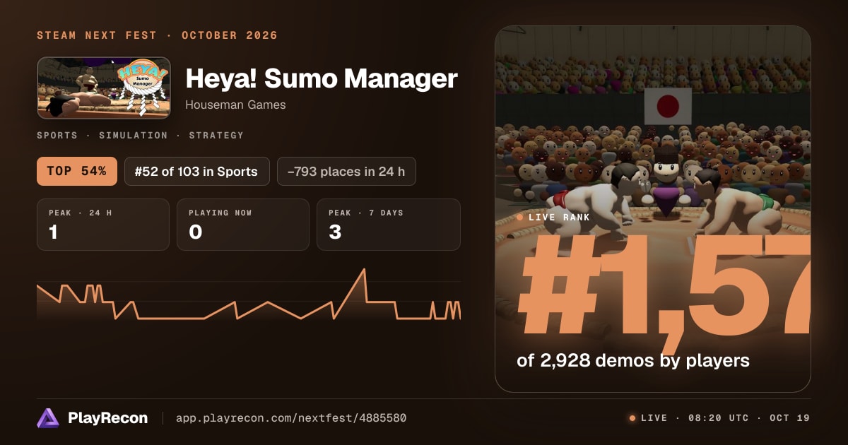 Heya! Sumo Manager im Steam Next Fest
