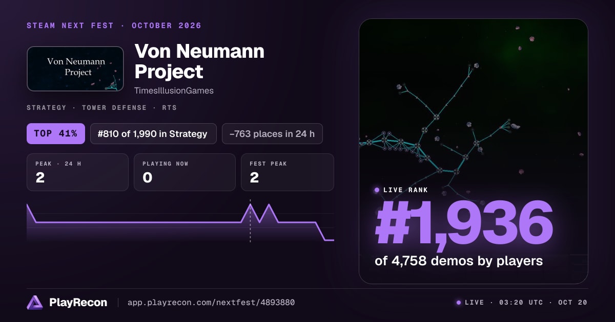 Von Neumann Project in Steam Next Fest