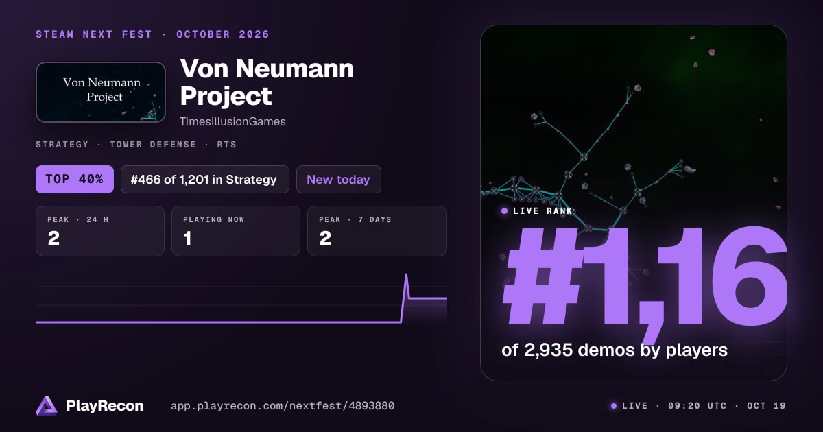 Von Neumann Project allo Steam Next Fest