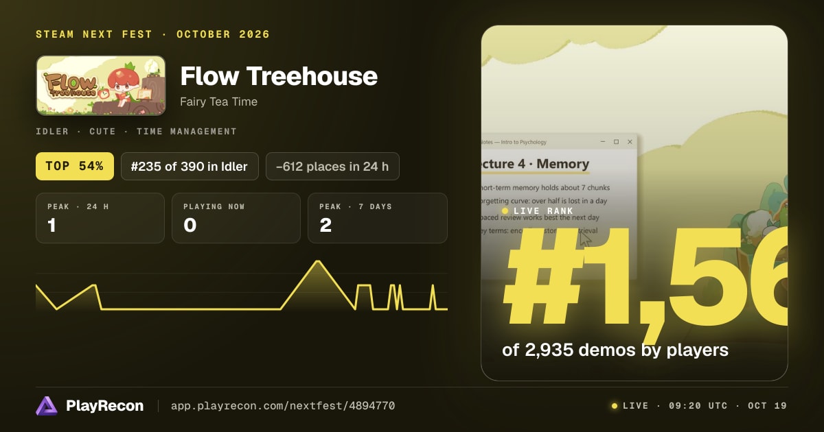 Flow Treehouse in Steam Next Fest