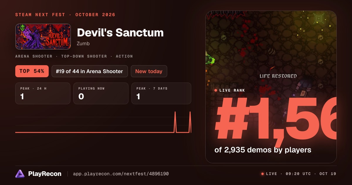 Devil's Sanctum in Steam Next Fest