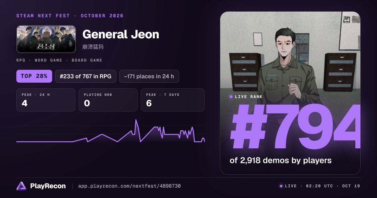 General Jeon in Steam Next Fest