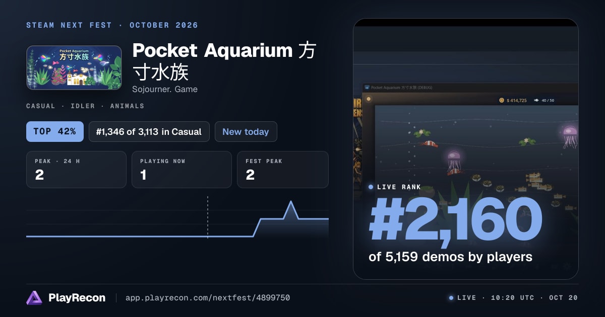 Pocket Aquarium 方寸水族 in Steam Next Fest