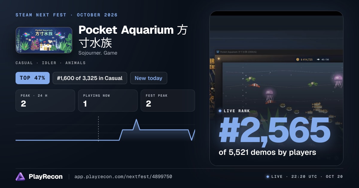 Pocket Aquarium 方寸水族 im Steam Next Fest