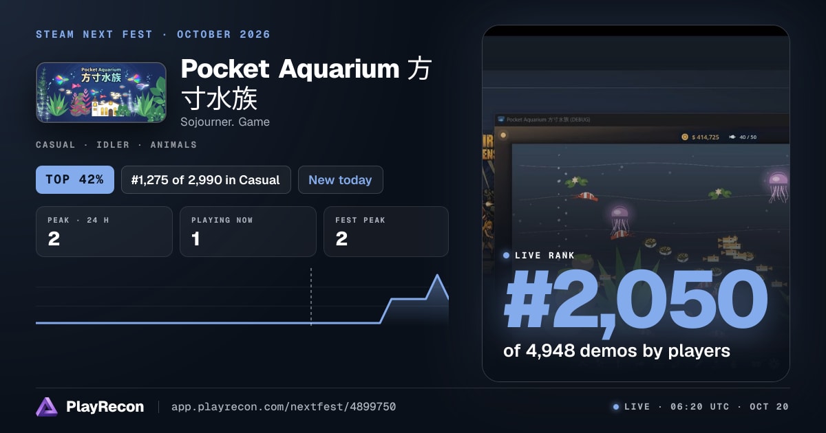 Pocket Aquarium 方寸水族 en el Steam Next Fest