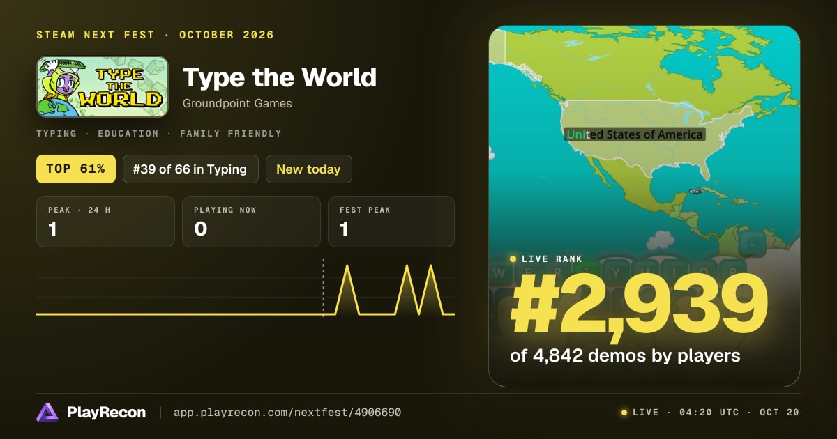 Type the World на Steam Next Fest